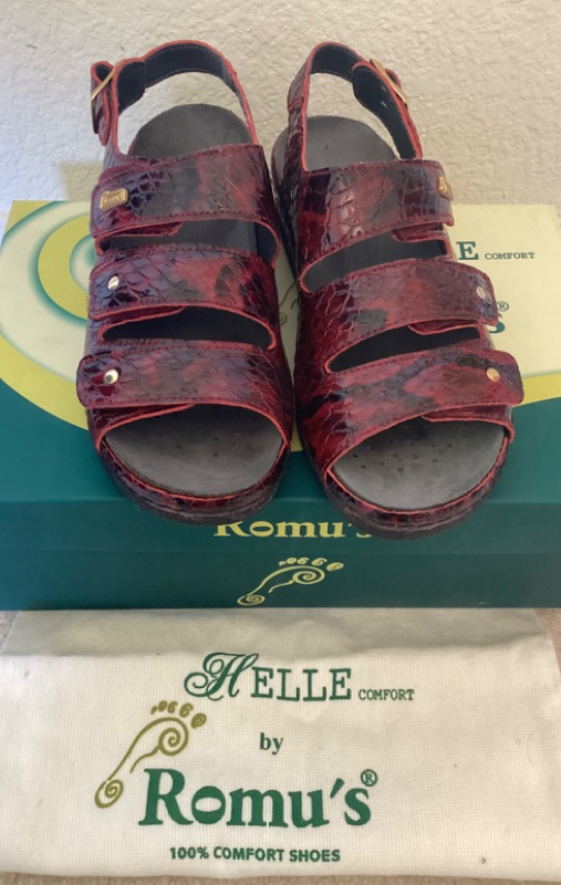 Photo 1 of HELLE COMFORT BY ROMU’S RED ALLIGATOR EUROPEAN SIZE 37 NIB