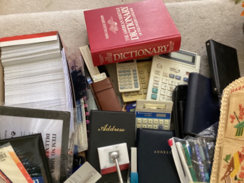 Photo 4 of OFFICE SUPPLIES, CALCULATORS, VINTAGE SLIDE RULE & MORE