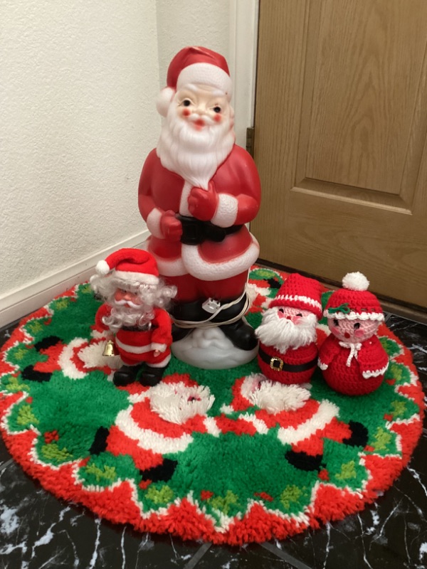 Photo 1 of BLOW MOLD SANTA, LATCH HOOK TREE  SKIRT & MORE