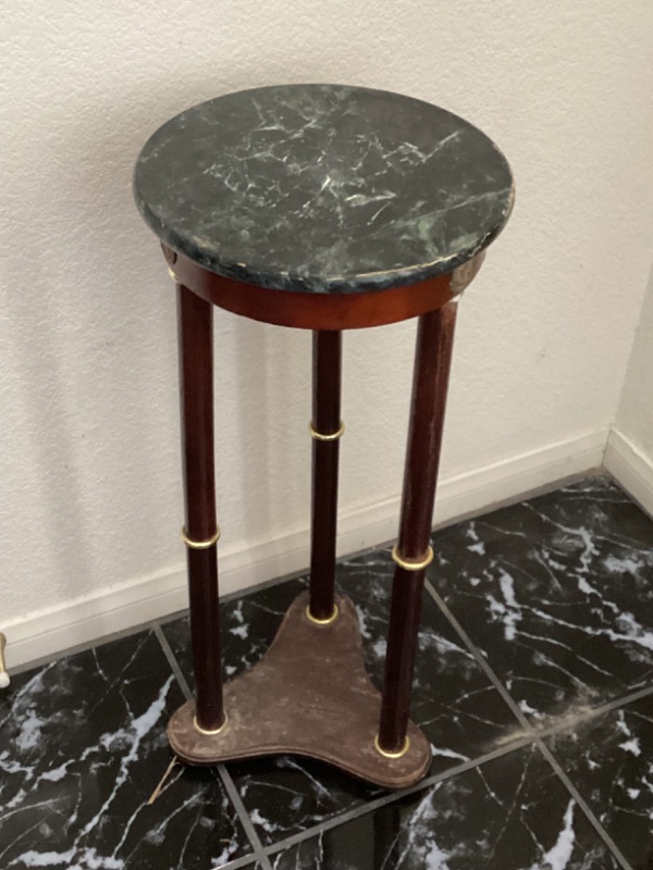 Photo 3 of MARBLE TOP PLANT/LAMP/ VASE STAND 12” ACROSS
28”H