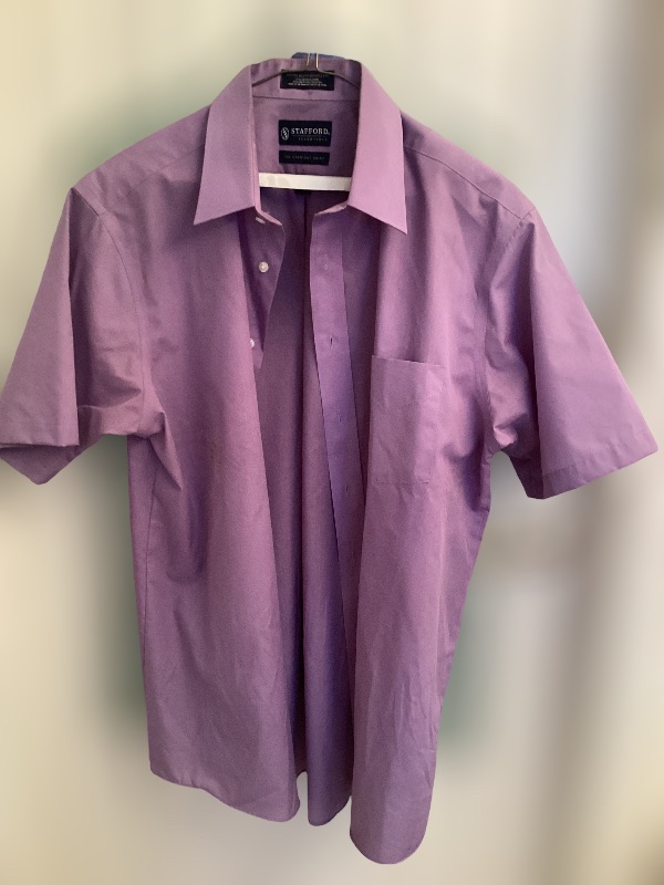 Photo 2 of MENS SHORT SLEEVE DRESS SHIRTS  STAFFORD & MORE- 16.5 & 17” COLLAR — 14 IN TOTAL