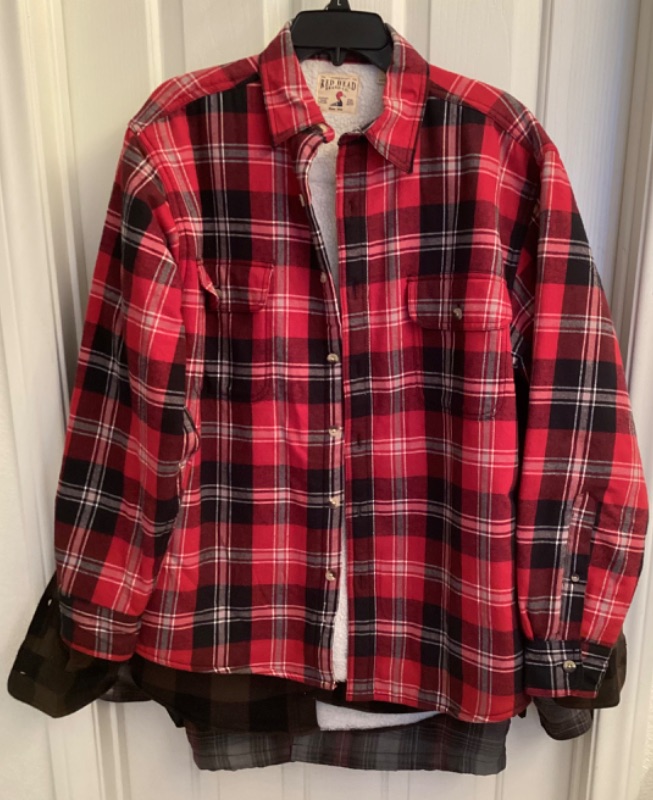 Photo 1 of FLEECE LINED SHIRT JACKETS - RED HEAD & ST JOHNS BAY SIZE M
GOOD CONDITION