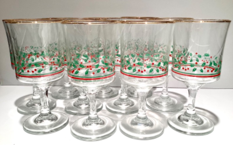 Photo 2 of CHRISTMAS GLASSES - ARBYS 1985 & 1985 COLLECTION- 12 STEMS & 5 TUMBLERS