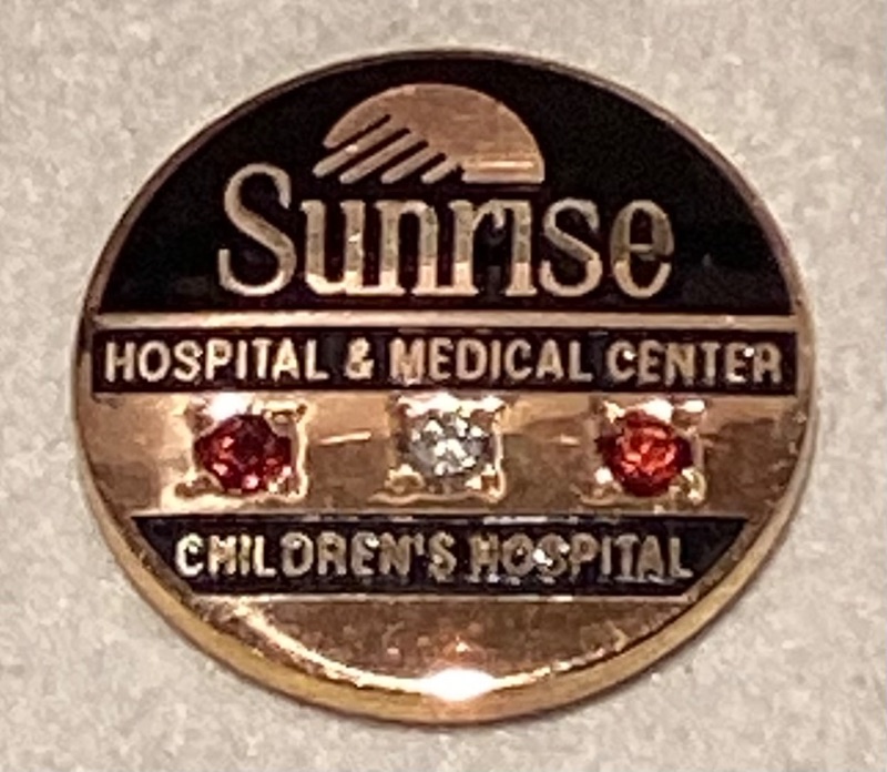 Photo 2 of 10K GOLD LAPPEL PIN SUNRISE HOSPITAL TW- 2.59g 