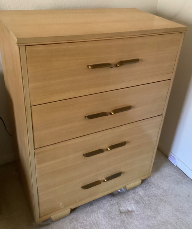 Photo 5 of MID CENTURY MODERN 4 DRAWER TALL BOY DRESSER 32”X 18 X 43”