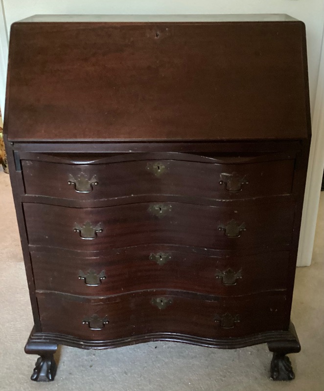 Photo 1 of ANTIQUE SECRETARY DESK W/ KEY