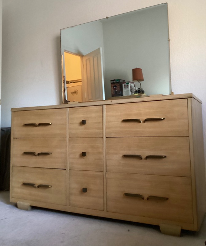 Photo 4 of MID CENTURY 9 DRAWER DRESSER W/ MIRROR - 56 X 18 X 31