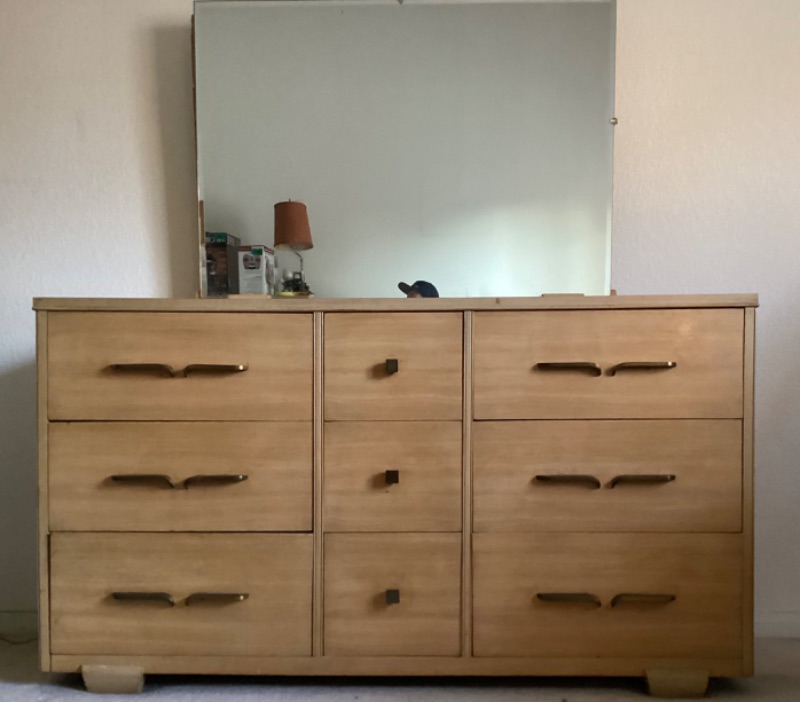 Photo 1 of MID CENTURY 9 DRAWER DRESSER W/ MIRROR - 56 X 18 X 31