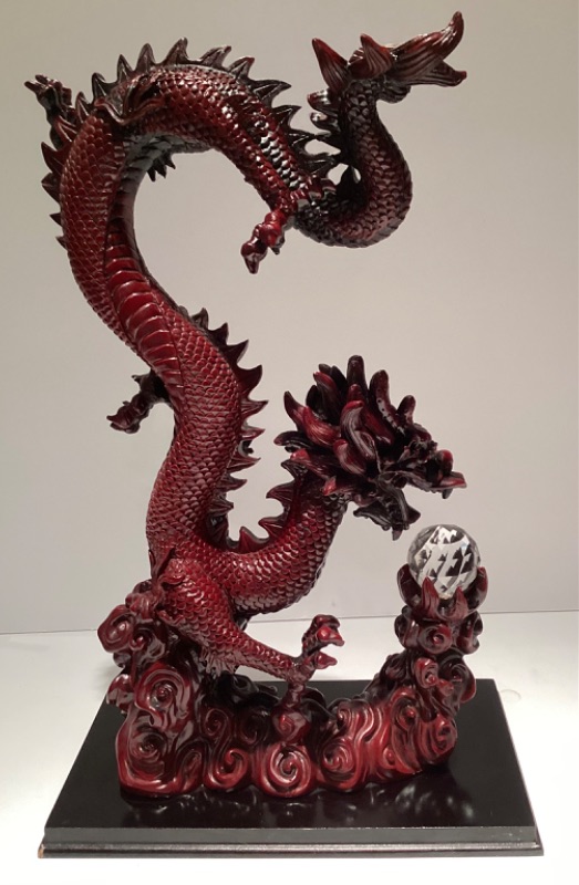 Photo 1 of VINTAGE ASIAN DRAGON SNAKE STATUE H - 16”