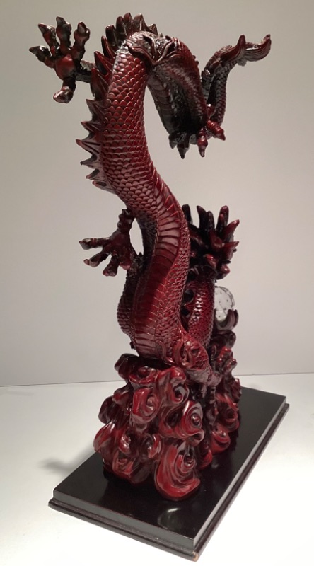 Photo 2 of VINTAGE ASIAN DRAGON SNAKE STATUE H - 16”