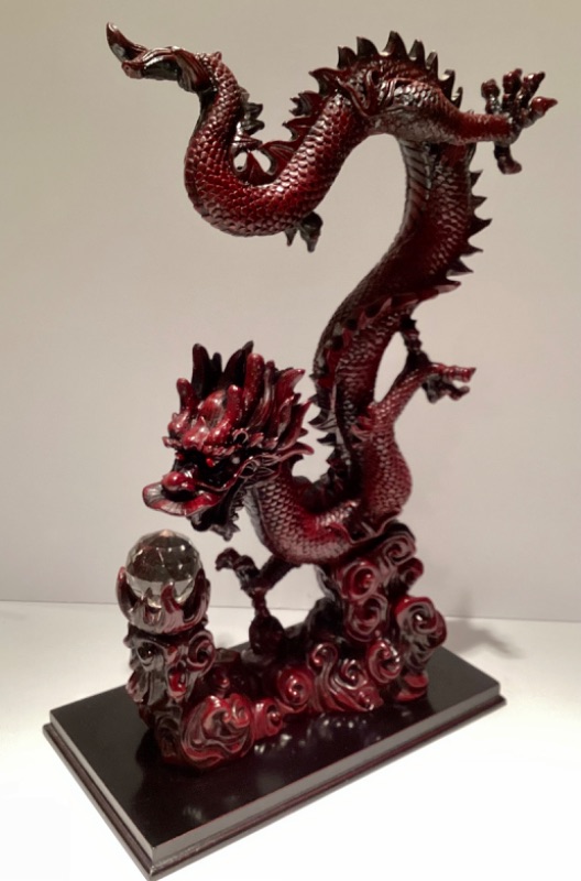 Photo 4 of VINTAGE ASIAN DRAGON SNAKE STATUE H - 16”