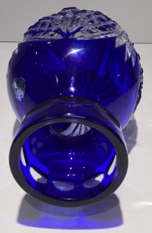 Photo 4 of VINTAGE GUSEV CRYSTAL FACTORY CUT TO CLEAR COBALT BLUE EGG & MORE