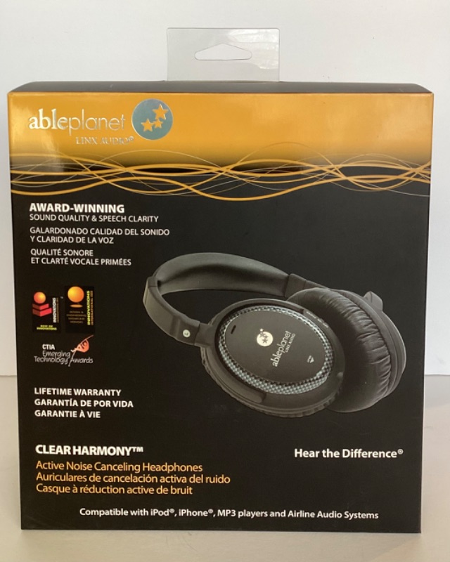 Photo 1 of ABLEPLANET LINX AUDIO CLEARHARNONY NOISE CANCELING HEADPHONES