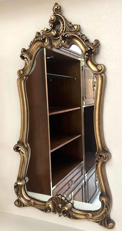 Photo 1 of VINTAGE ORNATE GOLD FRAMED WALL MIRROR  23” x 47”