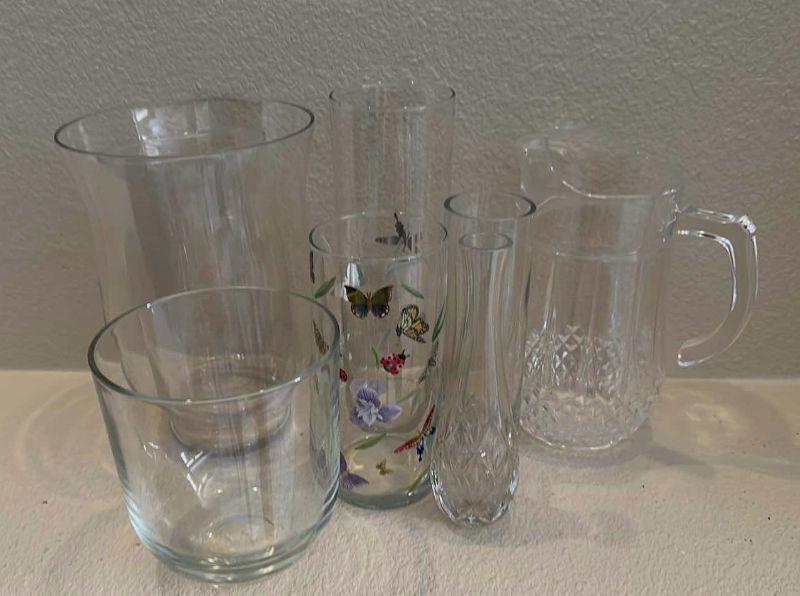 Photo 1 of VARIETY OF GLASS VASES