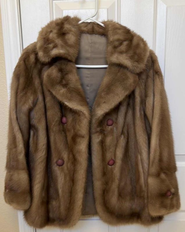 Photo 1 of EMBA PASTEL NATURAL BROWN MINK COAT (APPROX SIZE S-M)