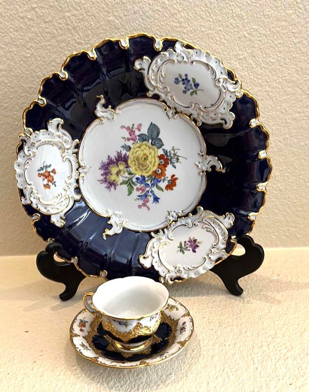 Photo 1 of COLLECTOR PLATE W HOLDER & TEACUP SET