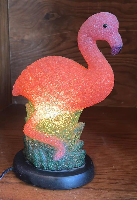Photo 1 of LIGHTED FLAMINGO HOME DECOR LAMP  H10.5”