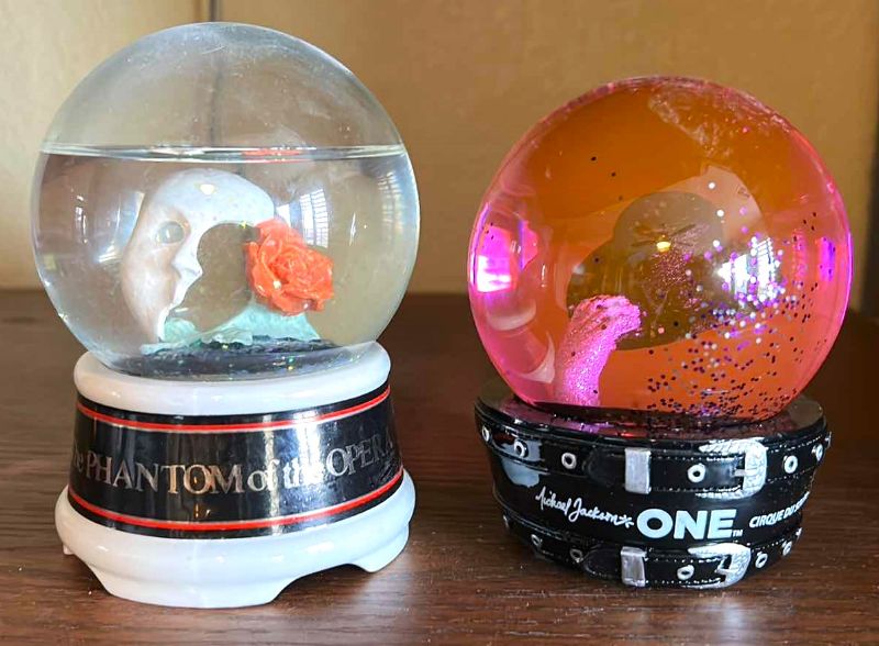 Photo 1 of 2 SNOW GLOBES - MICHAEL JACKSON AND PHANTOM OF THE OPERA