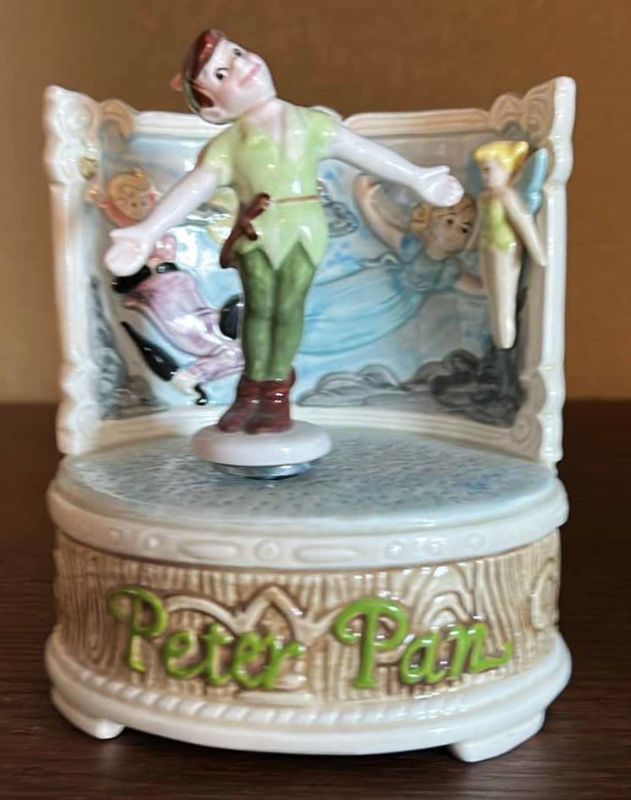 Photo 1 of COLLECTIBLE - THE WALT DISNEY COMPANY, HAND PAINTED PETER PAN "YOU CAN FLY" MUSIC BOX