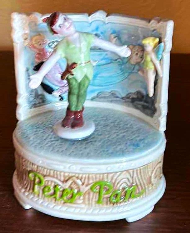 Photo 5 of COLLECTIBLE - THE WALT DISNEY COMPANY, HAND PAINTED PETER PAN "YOU CAN FLY" MUSIC BOX