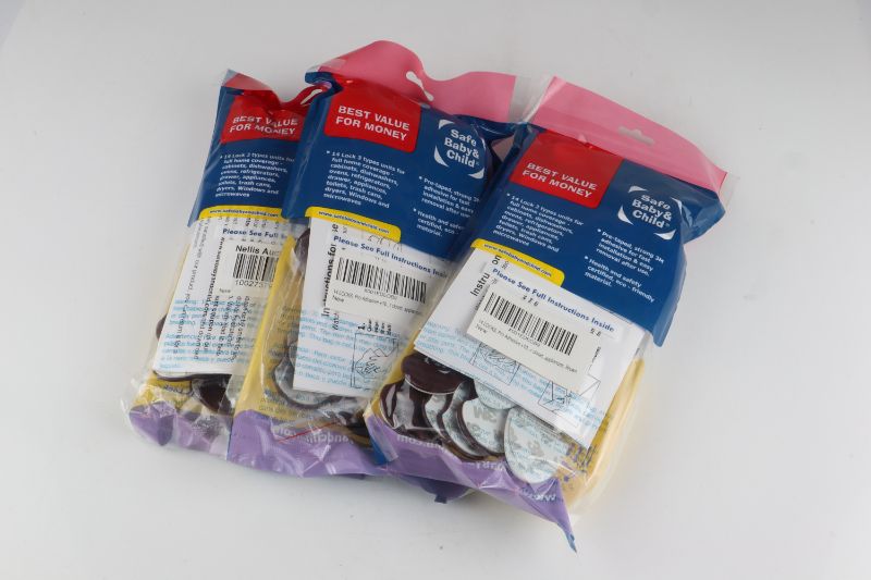 Photo 1 of 3 PACK BABY SAFETY LOCKS 4 APPLIANCE LOCKS 6 DRAWER LOCKS AND 12 LATCHING SAFETY LOCKS ALL TOGETHER 42 LOCKS NEW 