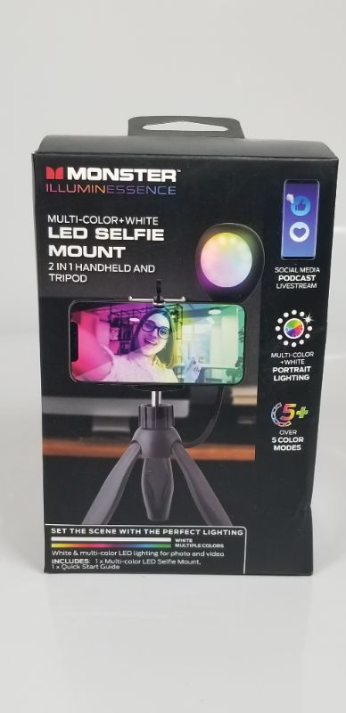 Photo 1 of MULTI-COLOR+ WHITE LED SELFIE MOUNT 2 IN 1 HANDHELD AND TRIPOD NEW