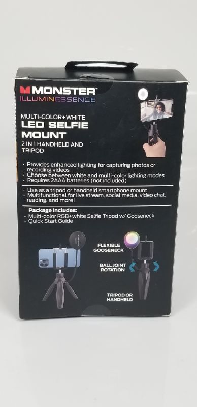 Photo 2 of MULTI-COLOR+ WHITE LED SELFIE MOUNT 2 IN 1 HANDHELD AND TRIPOD NEW