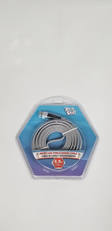 Photo 1 of GRAY MICRO USB SYNC CHARGE CABLE 6.5FT NEW