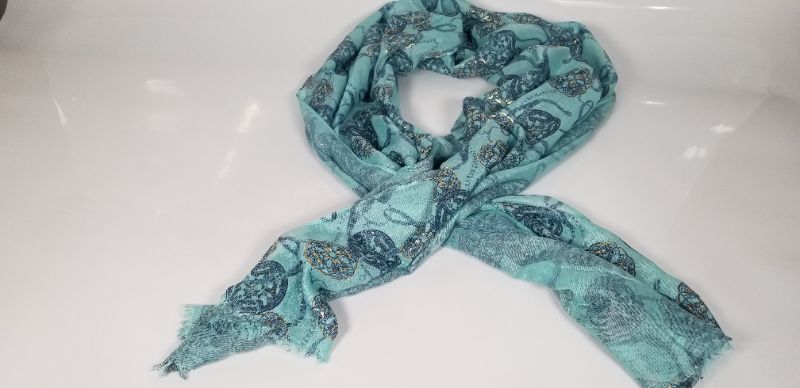 Photo 1 of BLUE SCARF WITH DESIGN NEW