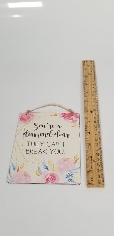 Photo 2 of "YOU'RE A DIAMOND, DEAR. THEY CAN'T BREAK YOU" METAL INSPIRATIONAL WALL PLAQUE DECOR NEW