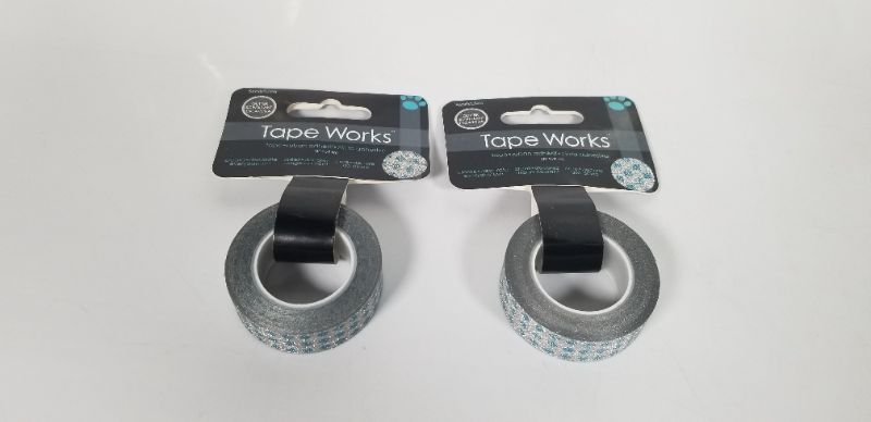 Photo 1 of 50FT TAPE WORKS - BLUE GLITTER DESIGN NEW