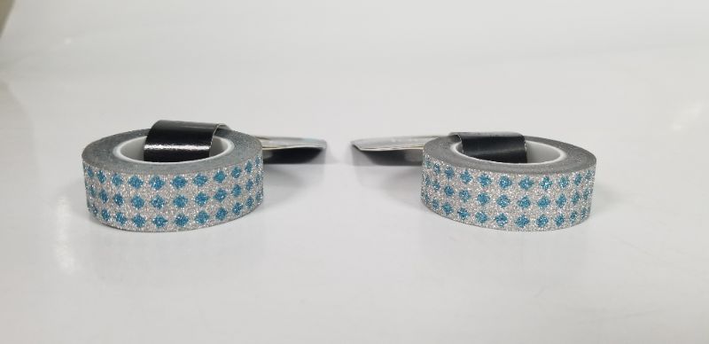 Photo 2 of 50FT TAPE WORKS - BLUE GLITTER DESIGN NEW