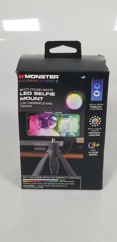 Photo 1 of MULTI-COLOR+WHITE LED SELFIE MOUNT 2 IN 1 HANDHELD AND TRIPOD NEW 