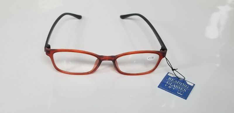 Photo 3 of +1.75 BLACK AND ORANGE BAND READING GLASSES BIFOCAL STYLE NEW