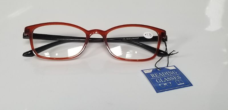 Photo 2 of +1.75 BLACK AND ORANGE BAND READING GLASSES BIFOCAL STYLE NEW