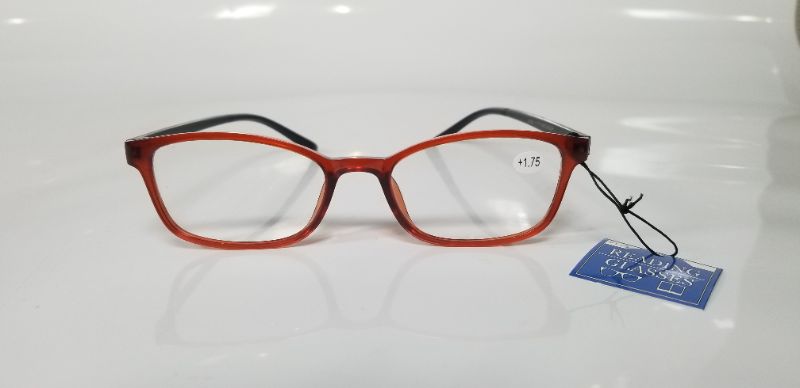 Photo 1 of +1.75 BLACK AND ORANGE BAND READING GLASSES BIFOCAL STYLE NEW