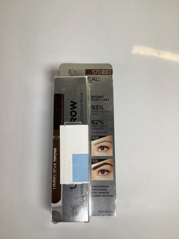 Photo 2 of Loreal Unbelieva Brow Brow Gel, Long Wear, Waterproof, Brunette 570 - 0.15 fl oz