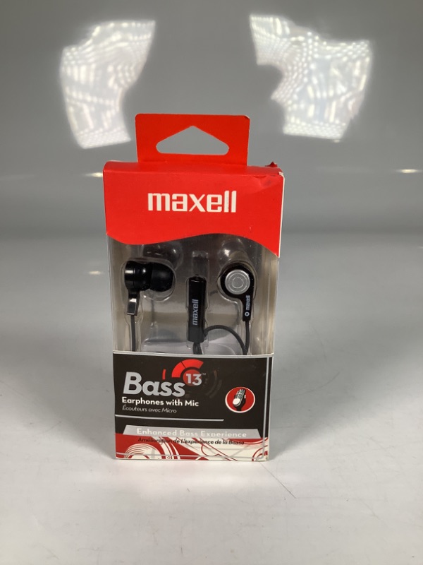 Photo 3 of Maxell 199621 Soft Silicone Rubber Ear Tip Comfortable Extended Listening Copper Coil for Heavy Bass In-Ear Bud With Microphone, Black