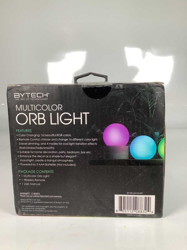 Photo 2 of BY TECH GLOW BALL WITH REMOTE COLOR CHANGING LIGHT NEW