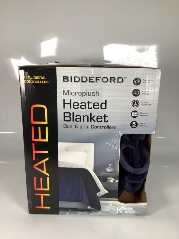 Photo 3 of BIDDEFORD MICROPLUSH HEATED BLANKET -BLUE KING