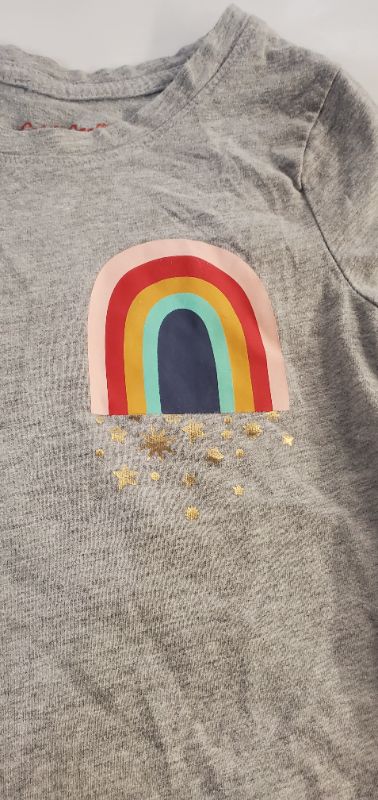 Photo 2 of CAT AND JACK - GRAY SHIRT WITH A PRINTED RAINBOW - 5T 