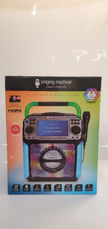 Photo 2 of Singing Machine STVG784BK Groove XL Karaoke Player with Bluetooth and Voice Changing Effects, Black