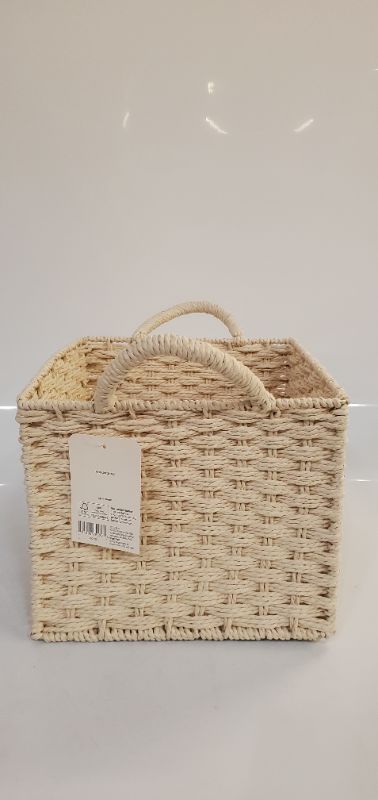 Photo 2 of HANDCRAFTED PAPER ROPE BASKET - 11IN L X 10IN W X 8IN NEW