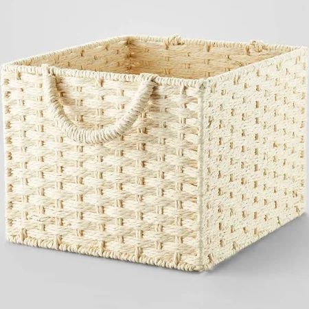 Photo 1 of HANDCRAFTED PAPER ROPE BASKET - 11IN L X 10IN W X 8IN NEW