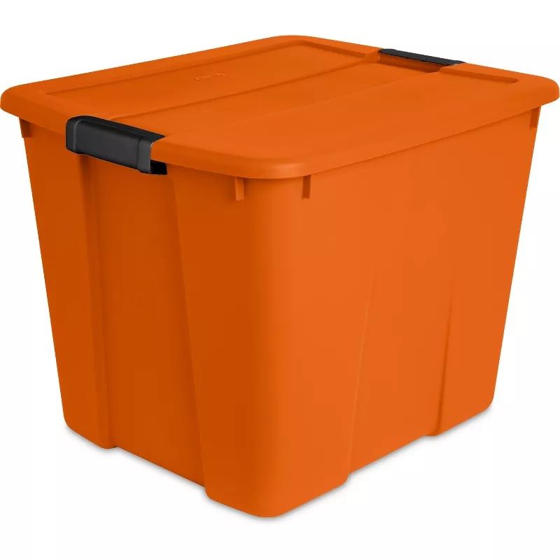 Photo 1 of ORANGE 20 GALLON LATCHING STORAGE TOTE - BRIGHTROOM 