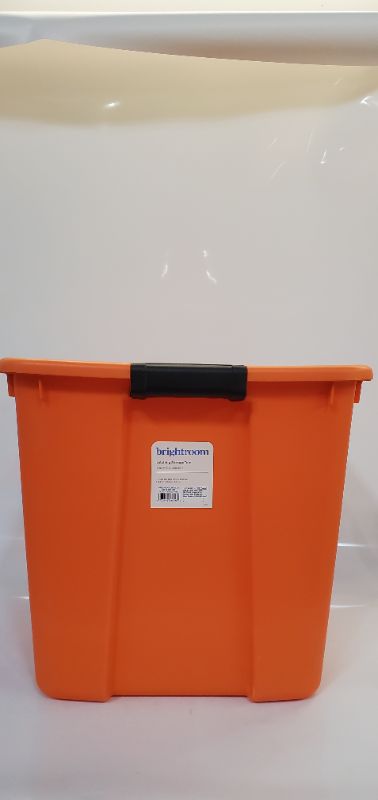 Photo 2 of ORANGE 20 GALLON LATCHING STORAGE TOTE - BRIGHTROOM 