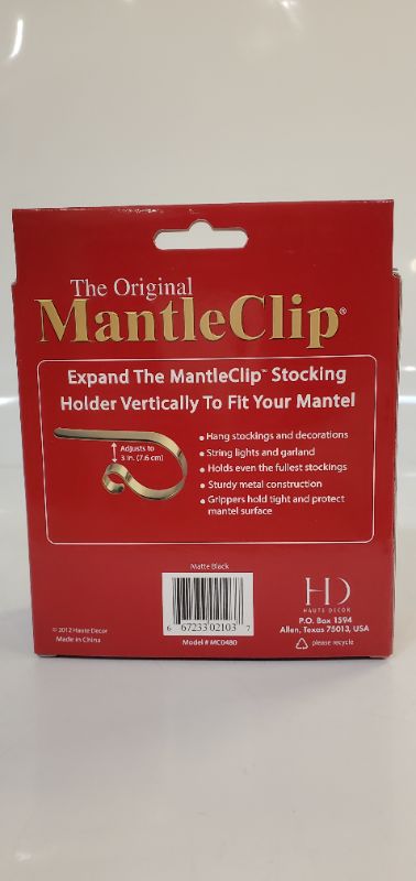 Photo 5 of Haute Decor The Original MantleClip Stocking Holder- 4 Piece (Matte Black)
