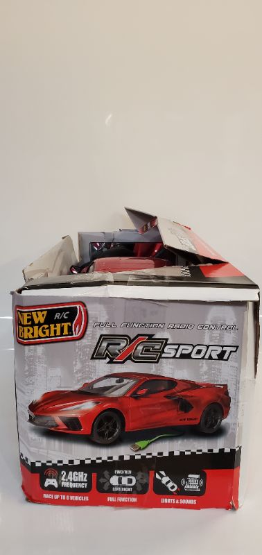 Photo 5 of New Bright (22") R/C Full Function USB Showcase Sportscar - Corvette C8 Torch Red