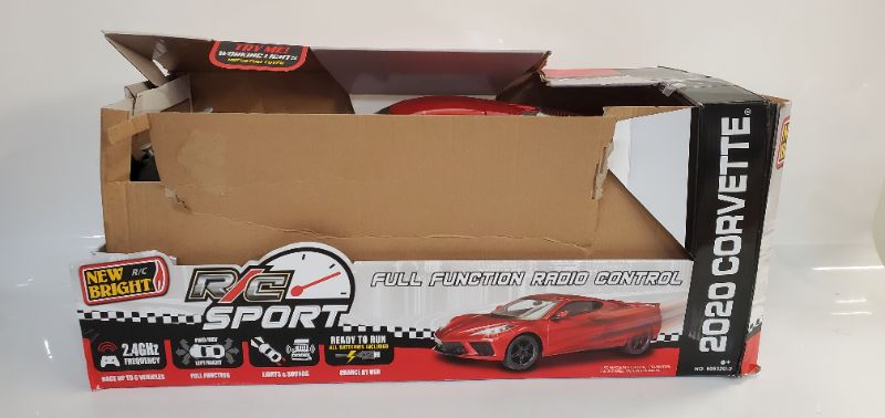 Photo 2 of New Bright (22") R/C Full Function USB Showcase Sportscar - Corvette C8 Torch Red